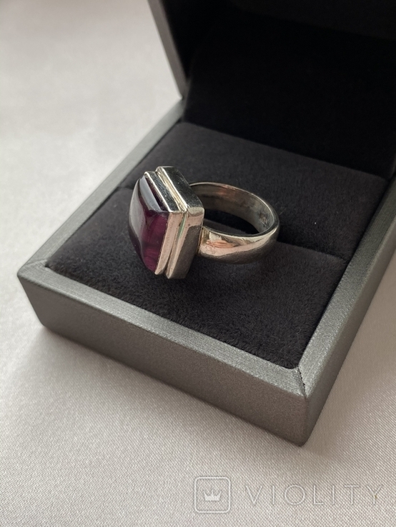 Серебряное кольцо с флюоритом., фото №3