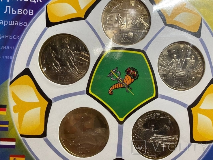 Подарочный вымпел с монетами Футбол Euro 2012 Украина-Польша, фото №3