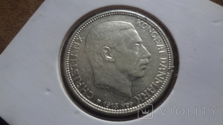1 крона 1915 Дания серебро Холдер 197, фото №6