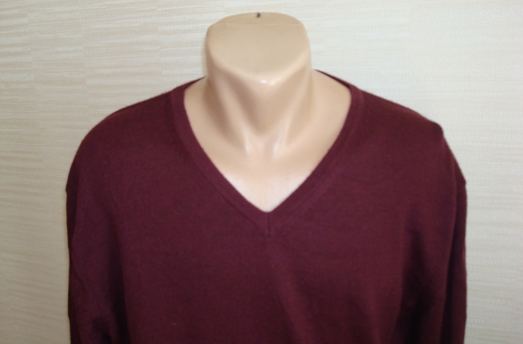 Hajo Полушерстяной красивый свитер мужской т.бордовый меланж XL, photo number 4