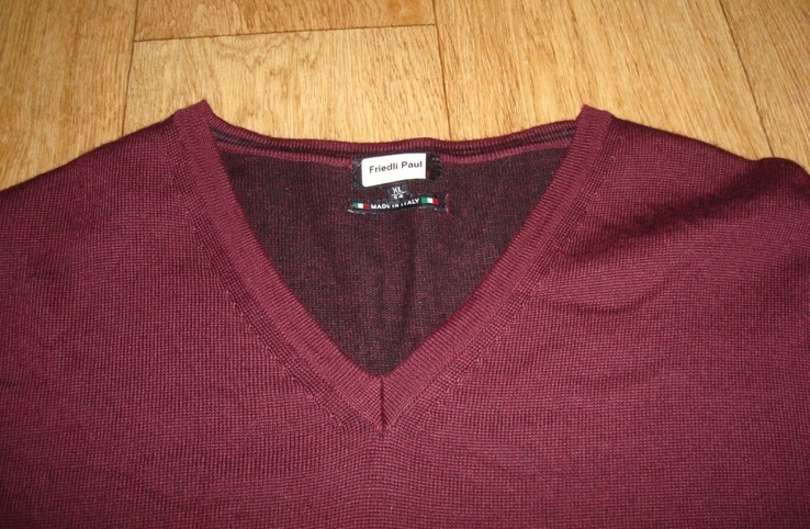 Hajo Полушерстяной красивый свитер мужской т.бордовый меланж XL, photo number 6