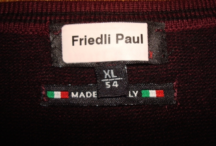 Hajo Полушерстяной красивый свитер мужской т.бордовый меланж XL, photo number 9