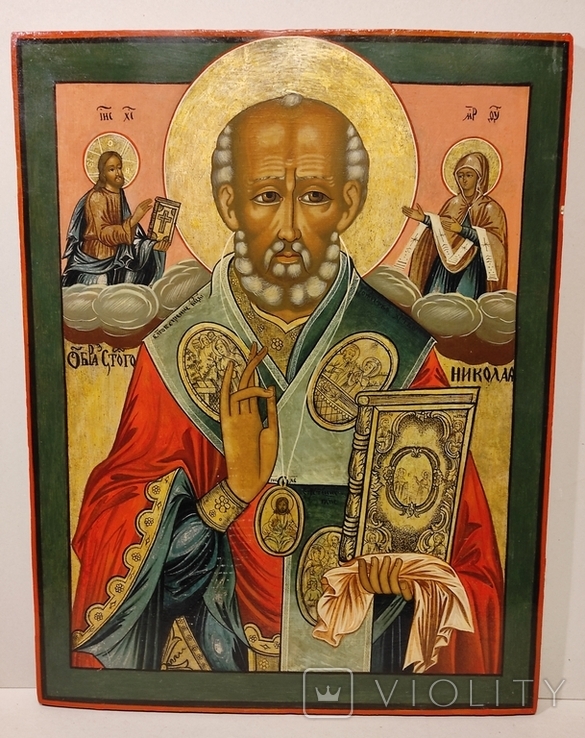 Пара икон. Иисус и св.Николай., фото №4