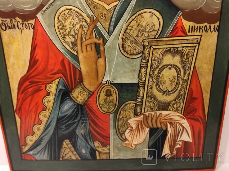 Пара икон. Иисус и св.Николай., фото №9