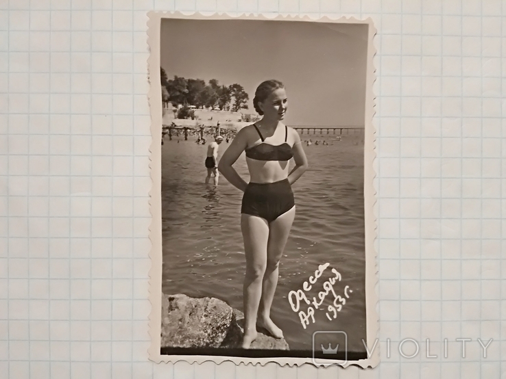 ОДЕССА.Аркадия.Красавица на пляже.1953г.