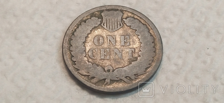 1 цент 1884г. Бронза. США., фото №2