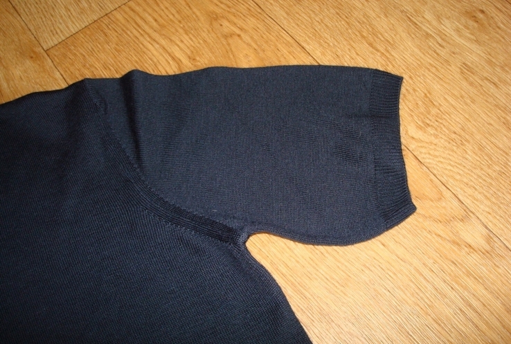 Peter hahn 100 % schurwolle Шерстяной женский свитер т синий короткий рукав 38, photo number 7