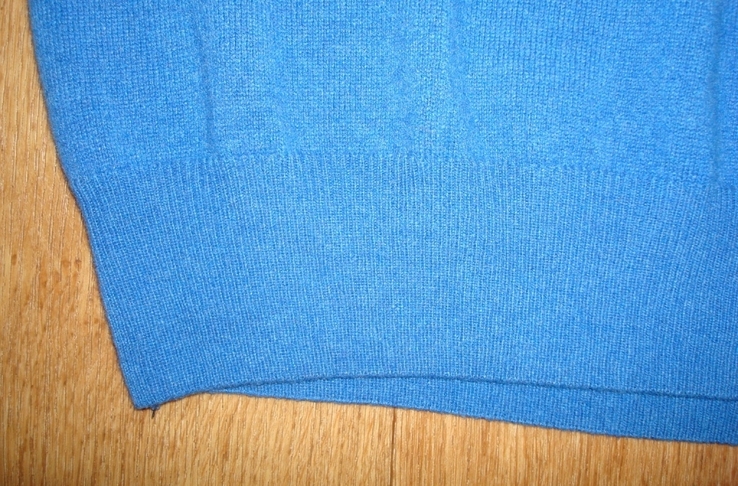 Кашемировый Итальянский шикарный мужской свитер на замке лазурного цвета 48/50, фото №8