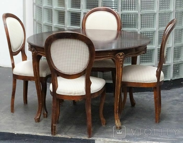 Комплект стола зі стільцями в класичному стилі, фото №2