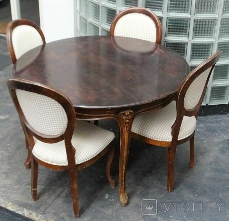 Комплект стола зі стільцями в класичному стилі, фото №4