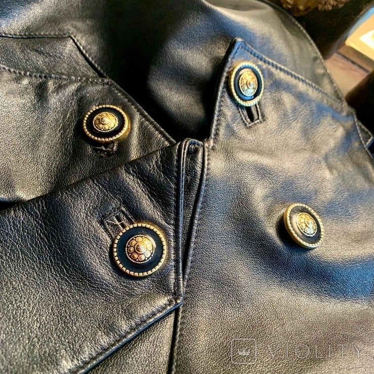 Куртка кожаная винтаж M-L оверсайз (зроблено у Франції) косуха, фото №3