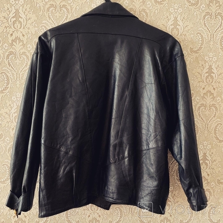 Куртка кожаная винтаж M-L оверсайз (зроблено у Франції) косуха, фото №4