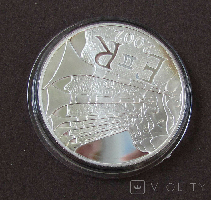 2002 Бермудские острова Серебро, 5 долларов 'Золотой юбилей' m28, фото №4