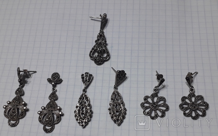 Women's earrings with stones, photo number 2