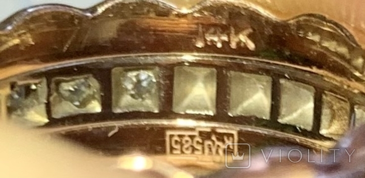 Золотое кольцо с 15 природными бриллиантами, фото №3