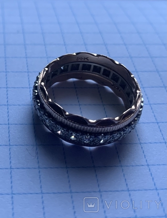 Золотое кольцо с 15 природными бриллиантами, фото №8