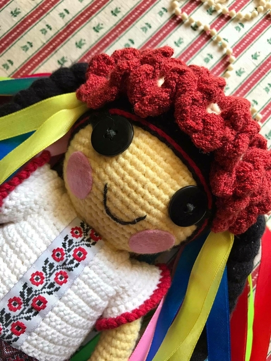 Большая вязанная кукла ручная работа украиночка україночка, фото №3