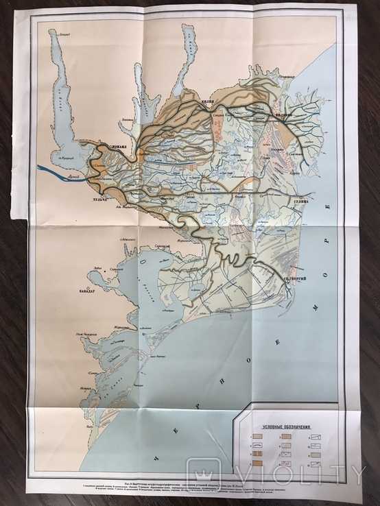 1964 Odessa region Izmail Kiliya Vilkovo Map of the mouth of the Danube, photo number 2