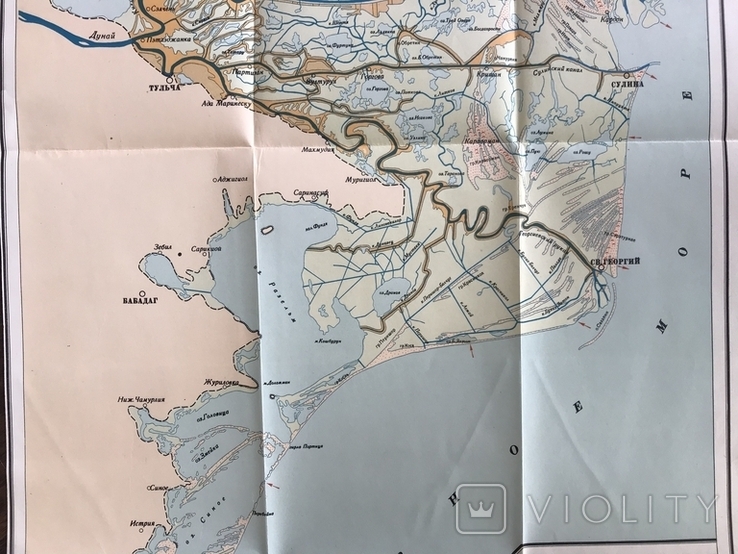 1964 Odessa region Izmail Kiliya Vilkovo Map of the mouth of the Danube, photo number 4