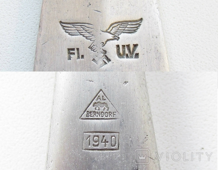 III REICH вилка Люфтваффе Luftwaffe 1940 года алюминий., фото №10