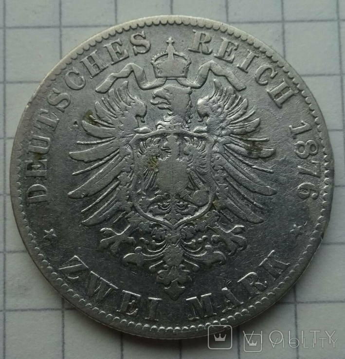 2 марки, Саксония. 1876 год. - Е., фото №5