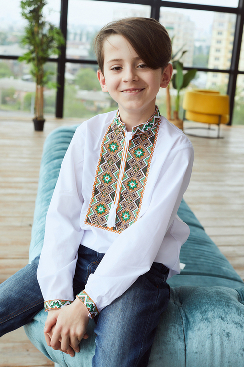 Сорочка для хлопчика Світозар (сорочкова біла), фото №2