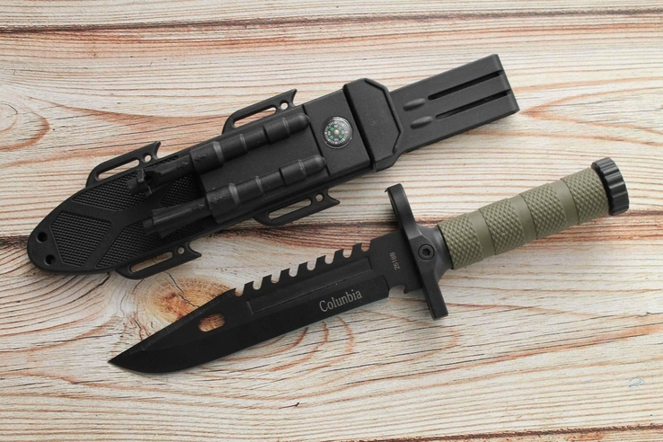 Тактический нож с огнивом Buran green 32 cm, фото №6