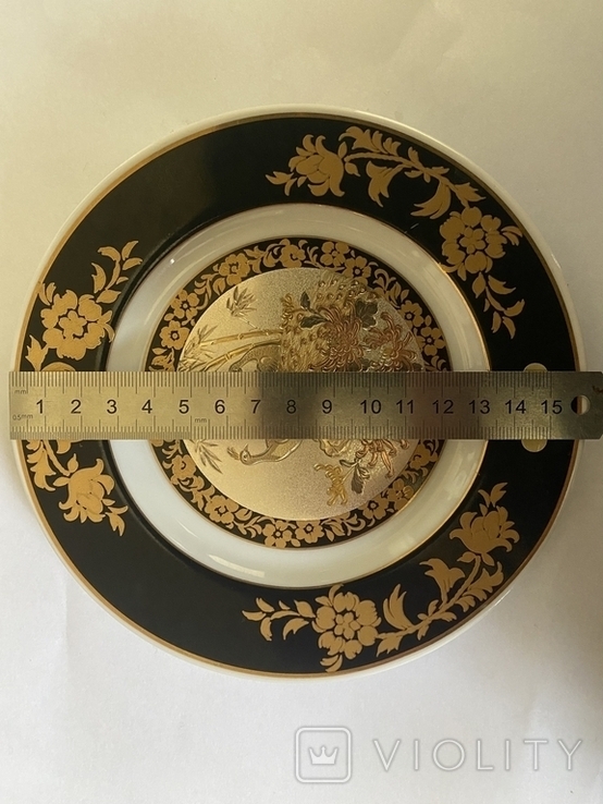 Тарелка позолоченная, Япония 24крт. Ручная работа, фото №8