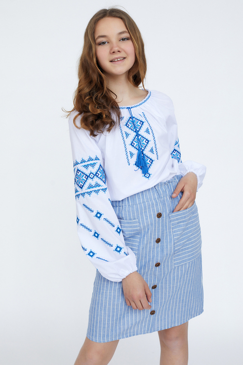 Блуза для дівчинки Гуцулочка (сорочкова біла), фото №3