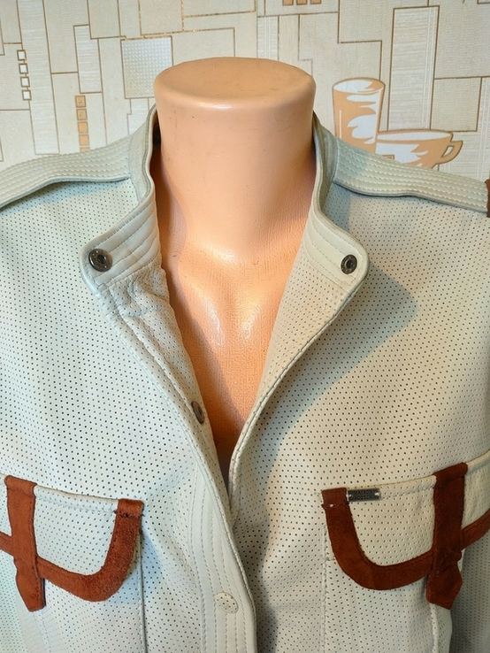 Куртка перфорированная кожа MAISON SCOTCH p-p прибл. L (состояние нового), фото №5