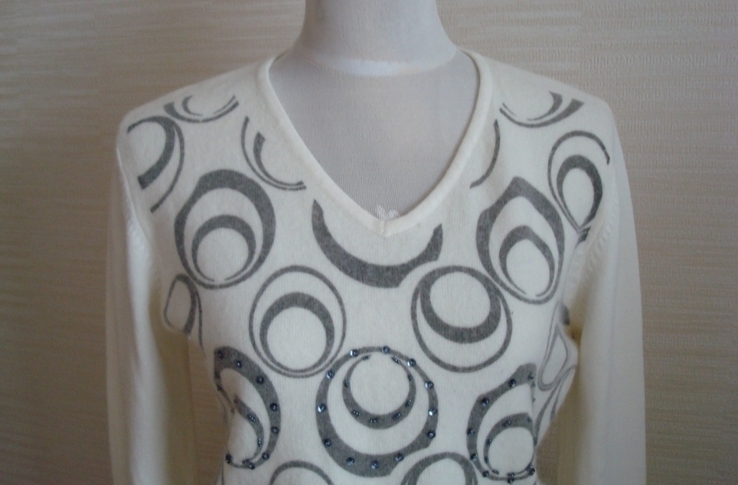 Ангора шерсть Красивый теплый женский свитер бело молочный мыс, photo number 4