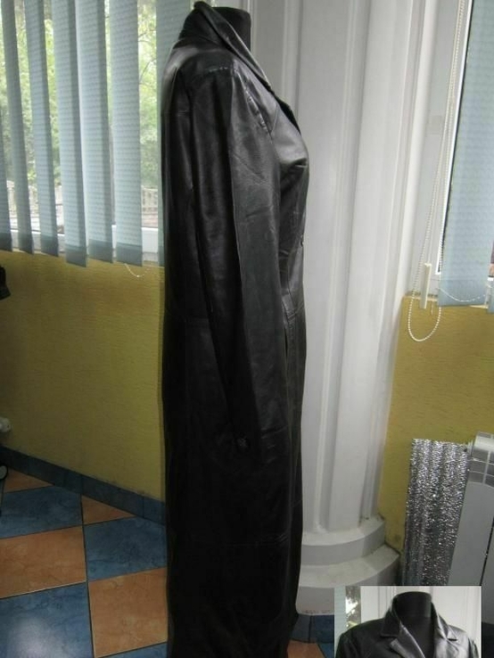 Шикарный длинный женский кожаный плащ River Skin. Англия. 50р. Лот 1035, фото №5