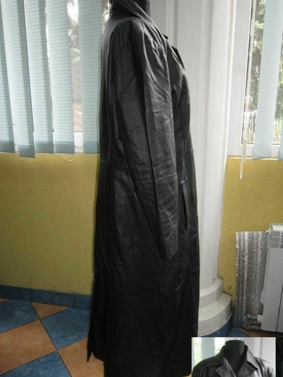 Шикарный длинный женский кожаный плащ Echtes Leder. Германия. 56р. Лот 1036, фото №6