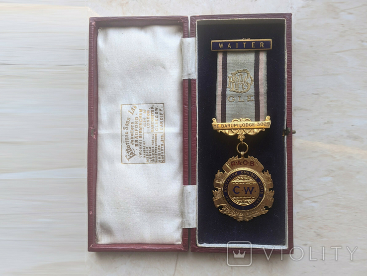 Масонская медаль: высшая ступень "City Waiter" Королевский Орден Буйволов, Англия