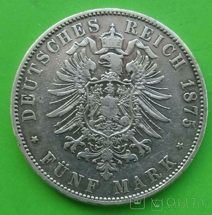 5 марок, 1875 год, Бавария,, фото №6