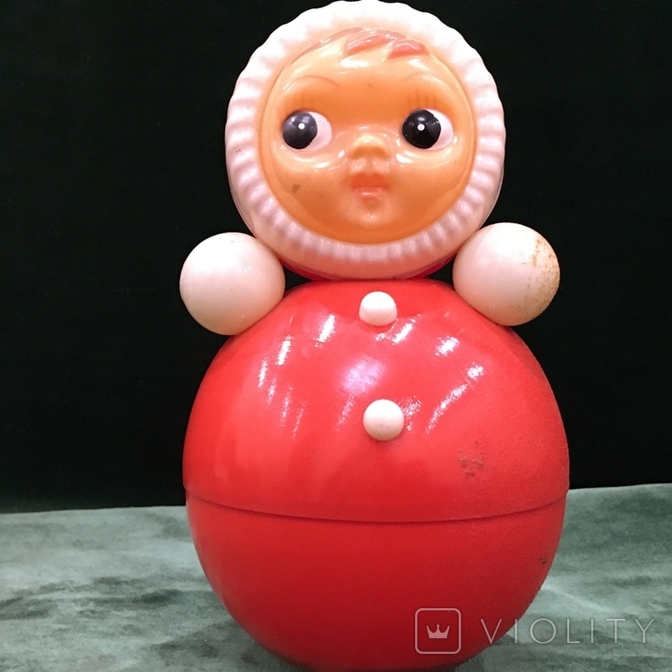 Кукла неваляшка целлулоид пр-ва СССР 14,5 см. см видео обзор, фото №2