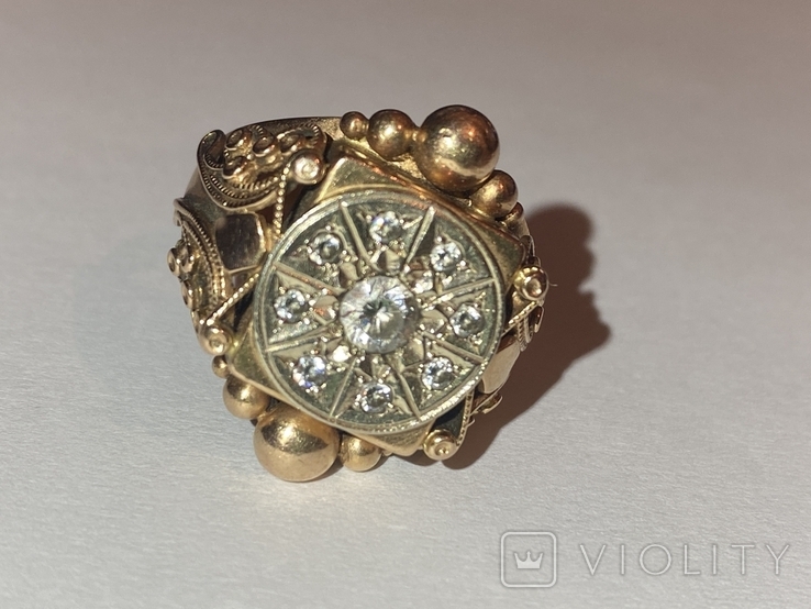 Золотое Кольцо Печатка Перстень 585 пробы 12.8 г. Ручная Работа сделано под заказ, фото №2