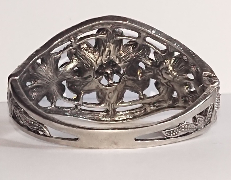 Жёсткий браслет каф под чернённое серебро в камнях размер 17-20 см, numer zdjęcia 6