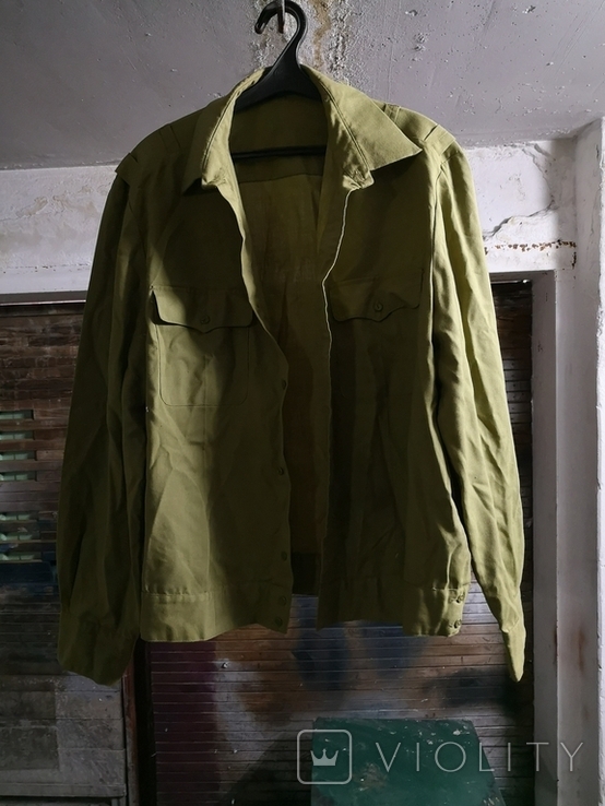 Рубашка 42 - 3 военная внутренняя служба МВД СССР зеленая, фото №2