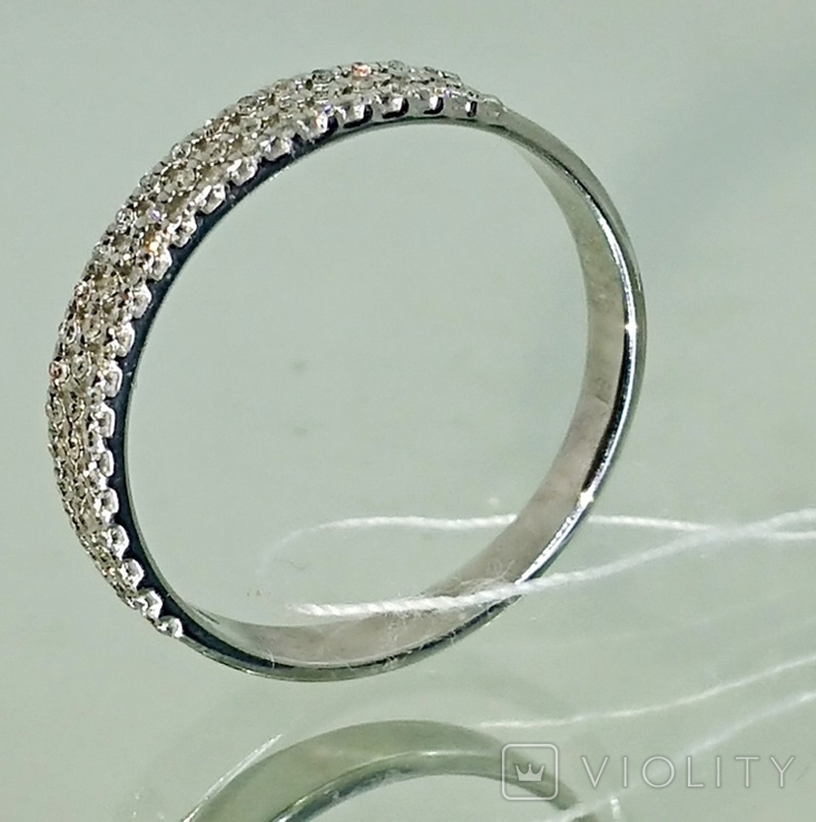 Кольцо каблучка обручальное дорожка Бриллианты діамант Золото 585 17р, фото №5