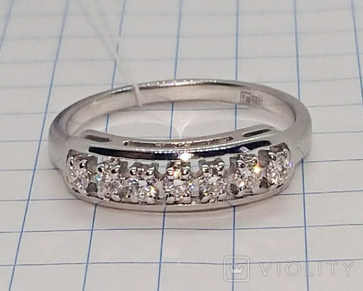 Кольцо каблучка Семёрка Бриллиант діамант 0,30Ct белое золото 585 17р, фото №3