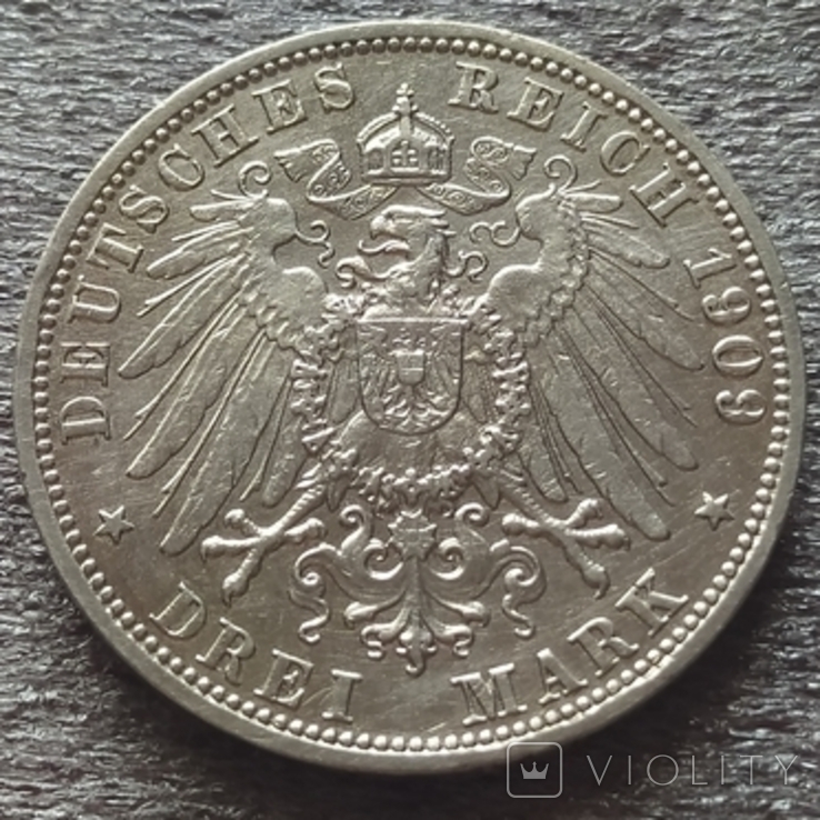 3 марки 1909 року, Баден, photo number 3