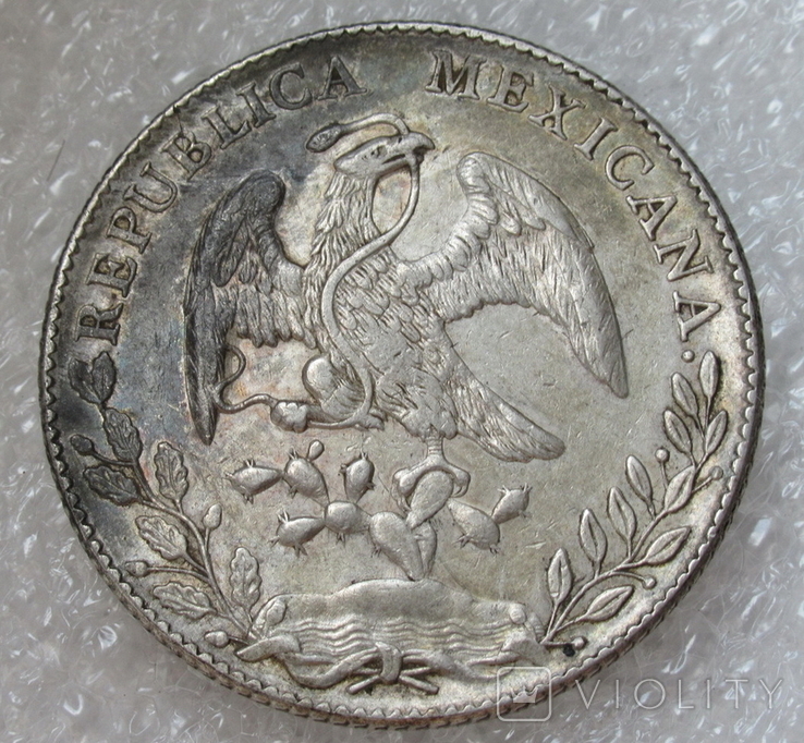8 реалов 1897 г. Мо АМ, Мексика, серебро, фото №7