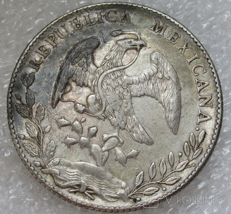 8 реалов 1897 г. Мо АМ, Мексика, серебро, фото №9