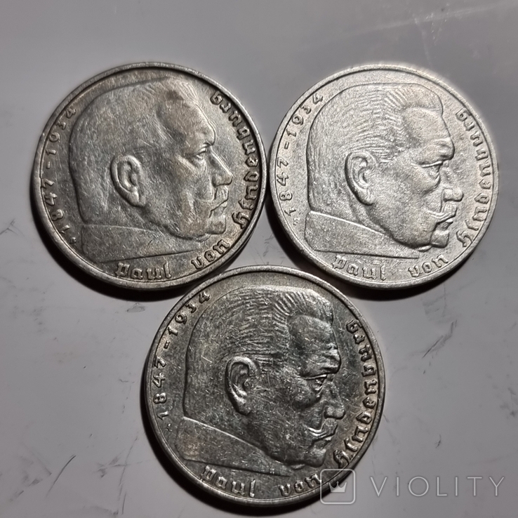 3 по 2 марки 1937 F, 1938 В, 1939 А