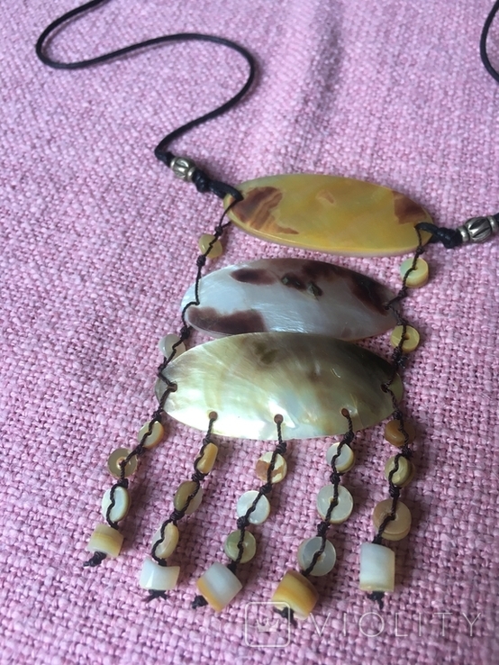 Ожерелье этно стиль перламутр, тигровая расцветка,19 гр, photo number 2