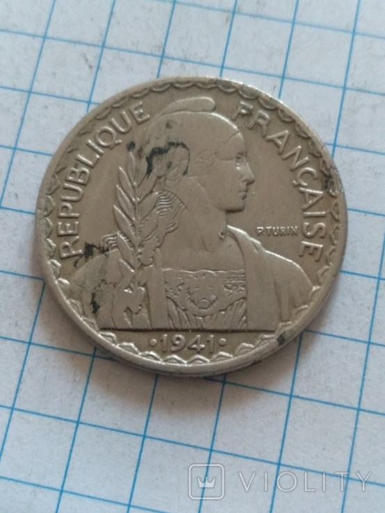 20 центов Индокитай 1941 года, фото №2