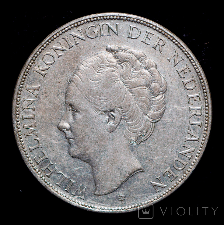 Нидерланды 2 1/2 гульдена 1931 серебро 25 грамм