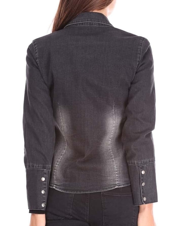 Женская черная джинсовая куртка р. 42 (S) новая, фото №3