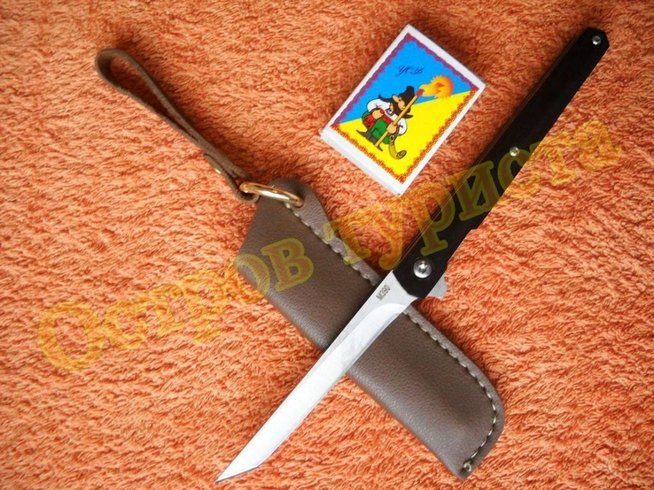 Нож складной полуавтомат Флиппер M390 танто с чехлом 4370, фото №5